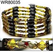 36inch Gold Cloisonne Magnetic Wrap Bracelet Necklace All in One Set